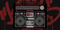 Abstract Detailed Retro Ghetto Blaster Hip Hop Graffiti Style