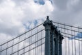 Detail of suspension cables on Manhattan Bridge New York