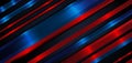 Abstract diagonal dark blue and red color stripe lines background overlapping layers decor blue light effect background Royalty Free Stock Photo
