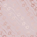 Abstract diagonal pattern. Rose gold seamless pattern. Repeated geometric elements. Roses golden shapes. Background for design pri