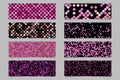 Abstract diagonal rounded square pattern banner background set Royalty Free Stock Photo