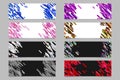 Abstract diagonal rounded stripe pattern banner template design set Royalty Free Stock Photo