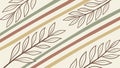Abstract Diagonal Striped Pattern with Leaves, vector design Generative AI Royalty Free Stock Photo