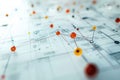 Connecting Data Points with Lines on Diagram, Showing Network Concept Royalty Free Stock Photo