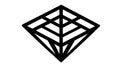 Abstract Diamond Geometric Logo Icon, Black and White Faceted Gemstone Shape Royalty Free Stock Photo