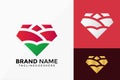 Abstract Diamond Rose Logo Vector Design. Brand Identity emblem, designs concept, logos, logotype element for template