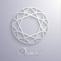 Abstract diamond shaped paper 3d icon