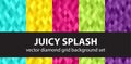 Abstract diamond vector seamless background set Juicy Splash