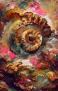 Ammonite fossils - abstract digital art