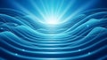 A blue background with a light shining through the waves (ai generated) Royalty Free Stock Photo