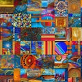 1568 Abstract Digital Art Collage: A creative and eclectic background featuring abstract digital art collage with a mix of textu Royalty Free Stock Photo