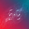 Abstract digital art displaying a network of interconnected lines and nodes, Royalty Free Stock Photo