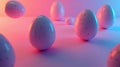 Abstract digital art of Easter eggs with vibrant neon gradient colors Royalty Free Stock Photo