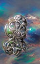 Fantasy silver artefact - abstract digital art