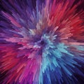 Abstract digital art features a dynamic explosion of elongated, rectangular prisms
