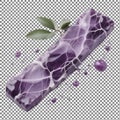 Abstract digital art featuring cracked purple and white geometric shapes with leafy elements Royalty Free Stock Photo