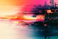 Abstract digital art featuring a glitch effect, vibrant colors, and a tech theme, embodying modern design, Generated AI