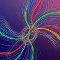 Abstract digital art featuring intertwining, colorful lines on a Royalty Free Stock Photo