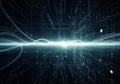 Abstract digital art featuring a sleek, futuristic data stream. It displays intricate patterns of Royalty Free Stock Photo