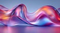 Abstract Digital Art of Flowing, Wavy Metallic Fabric with Iridescent Colors Royalty Free Stock Photo