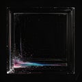 Abstract Digital Art Frame With Colorful Light Streaks On Black Background Royalty Free Stock Photo