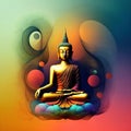 Abstract digital art hucyborg meditation enlightenment aura background,  design, mindful and spiritual concept Royalty Free Stock Photo