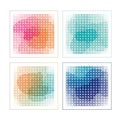 Abstract digital art illustration with four colorful gradient panels featuring geometric dot patterns and soft organic shapes Royalty Free Stock Photo