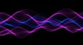 Abstract Digital Art of Intertwining Pink and Blue Particle Waves on a Black Background flowing Royalty Free Stock Photo