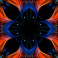 Abstract Art Blue Orange Flower Digital Collage Texture. Royalty Free Stock Photo