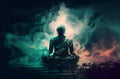 Abstract digital art meditation enlightenment background, mindful and spiritual concept Royalty Free Stock Photo