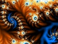 An Abstract digital art rendering fractal pattern with eyes like elements.