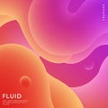 Abstract digital art with smooth, overlapping forms in vibrant orange, pink, and purple