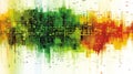 Abstract digital art with vibrant colors and data patterns, showcasing blend of green, yellow, and red hues, creating dynamic Royalty Free Stock Photo