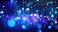 Abstract Blue Bokeh Lights Background with Falling Particles Royalty Free Stock Photo