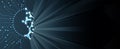 Abstract digital artificial intelligence with technology background in blue virtual cyberspace concept Royalty Free Stock Photo