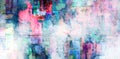 Abstract digital artwork, background painting, wall art fantasy with blue, green and red accents Royalty Free Stock Photo