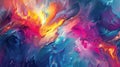 Abstract Fiery Cool Tones Digital Artwork Royalty Free Stock Photo