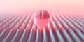 Abstract visualization of a digital brain with binary code in a pink environment Royalty Free Stock Photo