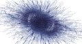 Abstract digital artwork with a central dark sphere surrounded by radiating lines