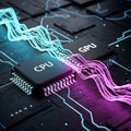 High-Performance Computer Processor Circuit Board Art Royalty Free Stock Photo