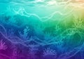 Vibrant purples at the bottom to blues and greens, culminating Royalty Free Stock Photo
