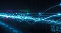 Abstract Neon Data Streams and Futuristic Interface Royalty Free Stock Photo