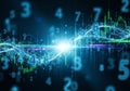 Abstract digital artwork displaying a dynamic array of numbers Royalty Free Stock Photo