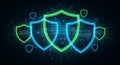 Digital Shields of Cybersecurity and Data Protection Royalty Free Stock Photo