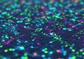 A mosaic of vibrant, multicolored pixels on a dark blue background, Royalty Free Stock Photo