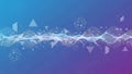 Abstract Geometric Network Waves on Gradient Background Royalty Free Stock Photo