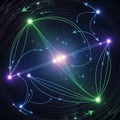 Digital artwork featuring bright, interconnected nodes with glowing Royalty Free Stock Photo