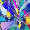 Abstract digital artwork featuring dynamic, overlapping shapes and vibrant Royalty Free Stock Photo