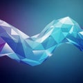 Abstract digital artwork featuring a dynamic wave of interconnected polygons, Royalty Free Stock Photo