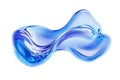 Abstract blue fluid shape with smooth waves and translucency white background Royalty Free Stock Photo